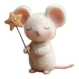 【Charmant】 : Ornée d'une étoile à cinq branches, cette adorable figurine de souris en feutrine apporte une touche de fantaisie festive à n'importe quel espace.