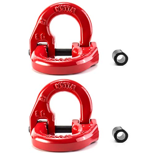 Qwork G80 Alloy Steel Hammerlock Coupling Link Connecting Link, 1/2", Red Painted, 12000 Lbs Working Load Limit,2 Pack #TOP6