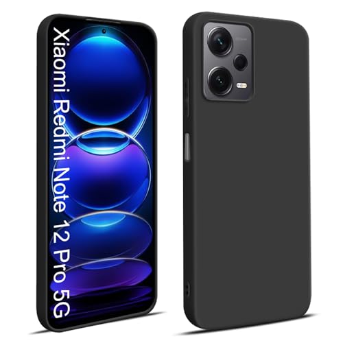 Elekpia Ultra Dünn Hülle Kompatibel mit Xiaomi Redmi Note 12 Pro 5G, Kratzfest Stoßfest rutschfest Handyhülle, Anti-Fingerabdruck Fallschutz Schutzhülle, TPU Silikon Case, Kantenschutz Cover (Schwarz)