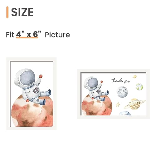 Image of upsimples 4x6 Picture Frame Glass, Thin Border, White Photo Frames, 3 Pack | Cute Picture Frames, Fit 4 x 6 Photos for Family, Baby, Wall and Tabletop Display, Home Decor for Mother's Day, Christmas