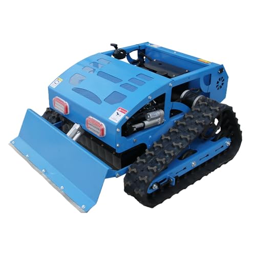 MACHPRO Remote Control Lawn Mower Robot Crawler 9 Horsepower Gasoline Engine Suitable for All Terrain Adjustable Mowing Height Control Range 600 Meters Courtyard Lawn Orchard use Gas Mower (Blue1)