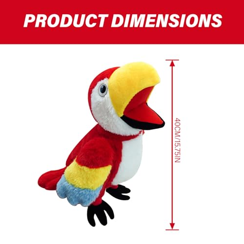 Marionnette à main perroquet en peluche douce pour le théâtre - 4