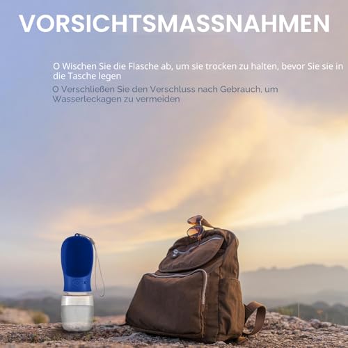 WePet Tragbare Hunde-Wasserflasche, 350 ml, Auslaufsicherer Trinknapf für Hunde – Praktisch für Spaziergänge, Wandern & Reisen – Aus lebensmittelechtem Kunststoff