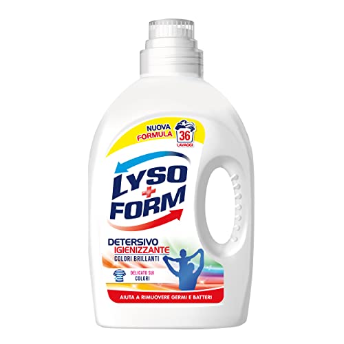 Lysoform, Detergente desinfectante de colores brillantes, detergente líquido para lavadora para una limpieza profunda y limpieza segura, específico para prendas de color, fragancia fresca limpia,