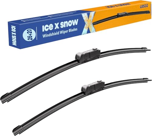 Image of 26 inch+20 inch Water Repellet Windshield Wiper Blades Replacement for VOLVO XC60 2017-2010 XC70 2016-2008 S40 /S60 /S80 2018-2011 C30 /C70 2013-2007 Silicone Automotive Windshield Wiper Blades