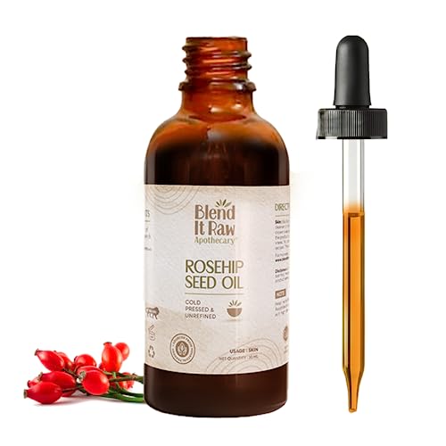 Image of Blend it Raw Apothecary Organic Rosehip Seed Oil | Cold Pressed Face Oil for Pigmentation, Glow, Acne Marks, Makeup Prep & Face Massage, 30ml