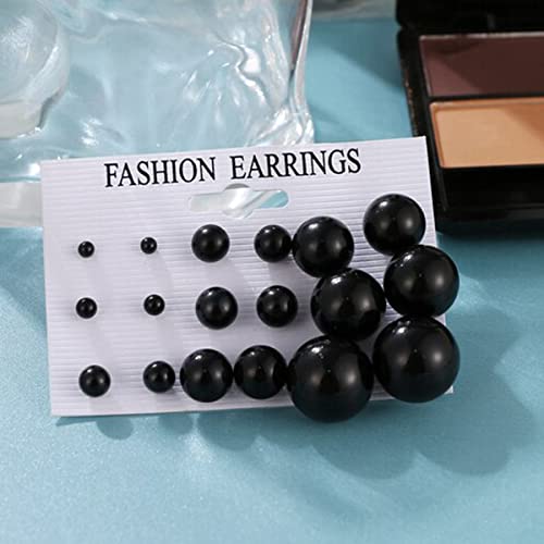 Set of 9 Silver Stud Earrings