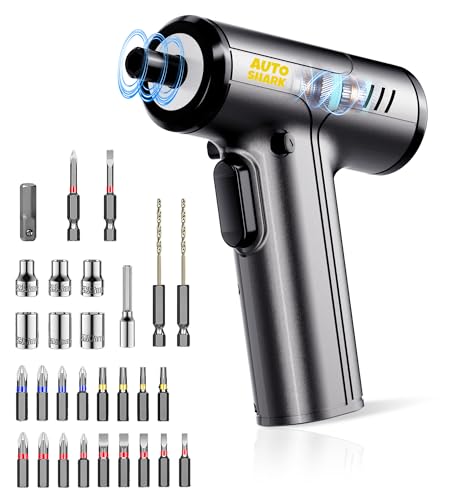 AutoShark Electric Screwdriver Cordless Rechargeable 3.6V, 0.15-5N·m Precision Torque Control, 30pcs S2 Alloy Bits, 2000mAh Power Screwdriver Repair Tool Kit for Electronics, PC, Phone & Laptop