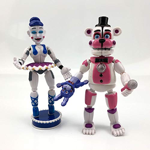 New Inspired 5Pcs/Set Fnaf Sister Location Figures Figfuntime Freddy, Circus Baby, Enard, Belora, Funtime Foxy Horror Doll Lightening Action Figures Toys #TOP1