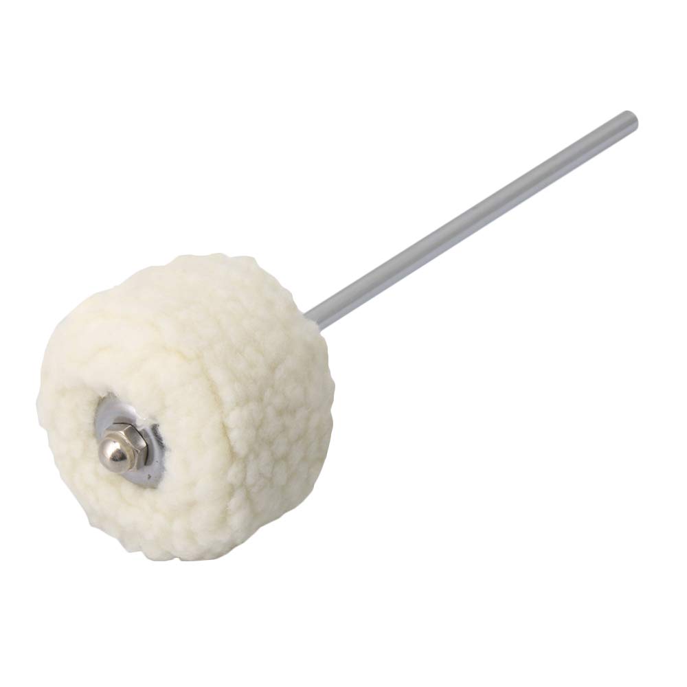 Battente in feltro per grancassa, 19,4 x 0,6 cm, con asta in acciaio inox, colore bianco