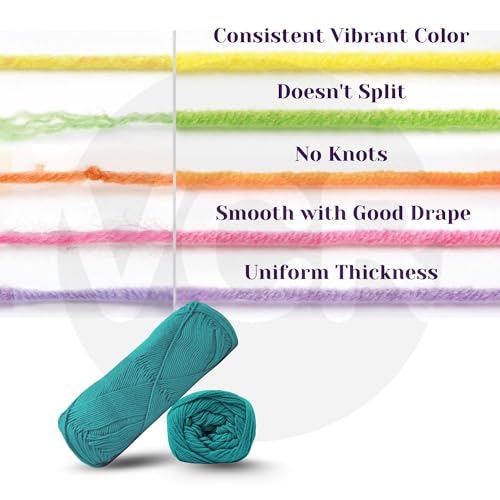 Image of VCR 4Ply Seabreeze Yarn, 100 Grams Hank, 320 Meters Length, Cotton Combed Ball for Crochet and Knitting, Soft Crosia Threads, Pack of 1 Yarn, Suitable for DIY Crafts