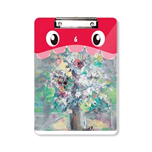 Porte-bloc dossier A4 rigide fleurs de printemps pour écrire debout sans table
