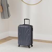 suitline - Handgepäck Bordgepäck Koffer mit Laptoptasche und Erweiterung, Business Trolley, TSA, 55 cm, ca. 38 Liter, 100% ABS matt, Dunkelblau – Ansicht 2