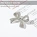 Kprusoian Elegant Crystal Bow Brooch Pin for Women,Vinage Sparkly Rhinestones Brooches Pins Beautiful Lapel Pins Dress Suit Shirt Ceremony Clothes Accessories Jewelry (Silver Crystal Bow Brooch)