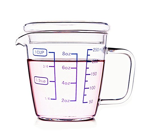 Bestevers Kitchen Laboratory 8 Oz Glass Beaker Measuring Cup With Lid 1-Cup (8Oz) #TOP1