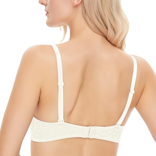 Image of Wingslove Women's Push Up Bra Deep V Plunge Underwire T-Shirt Bra Multiway 2 Cups Up