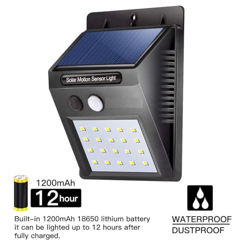 Image of 20 LED Solar Wall Light | Wireless & Waterproof Night Light | Outdoor Light for Home, Garden, Terrace, Balcony & Pathways(20 LED Light, 3)