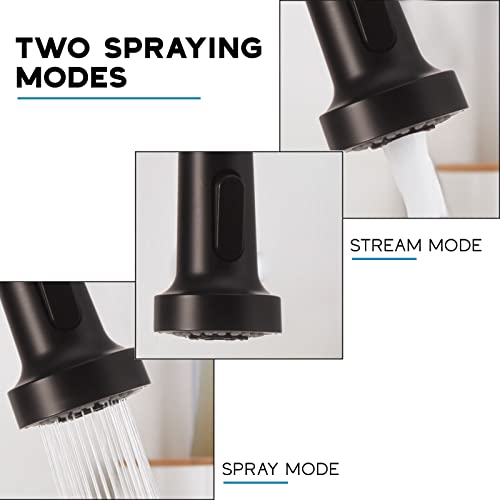 Strictly Sinks Kitchen Faucet With Pull Down Sprayer-Contemporary Design Single Handle High Arc Spring Faucet–Dual Function Spray Head With 360 Swivel Spout-Towel Bar Sink Faucet (Gold) #TOP3