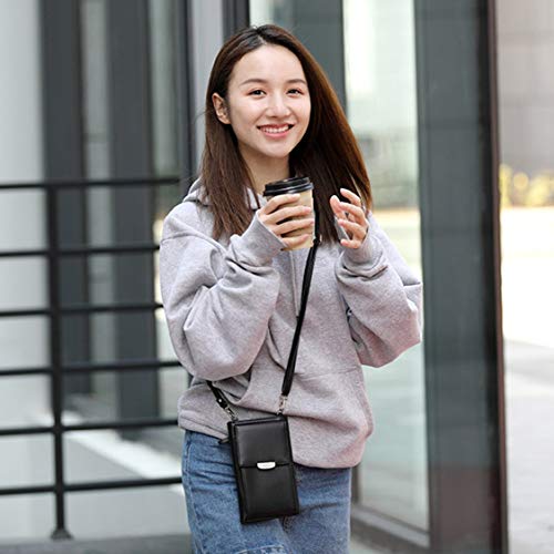 itchoate Bolsa tipo carteira feminina bolsa de ombro bolsa de couro PU moeda bolsa para celular mini
