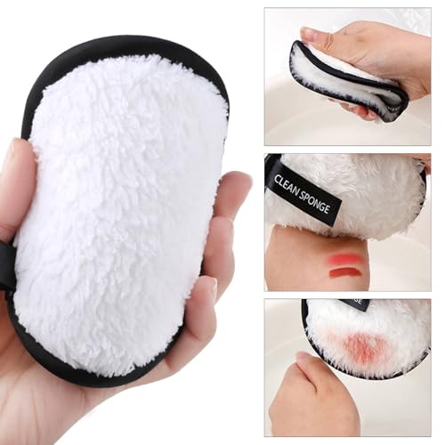 SYEYCW 8 Piezas Discos Desmaquillantes, Almohadillas Desmaquillantes Reutilizables, Almohadillas Desmaquillantes de Doble Cara, Almohadillas de Limpieza Facial de Microfibra, para Todo Tipo de Piel - imagen 4