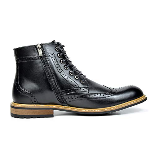 Bruno Marc Men's Bergen01 Black Leather Lined Oxfords Dress Ankle