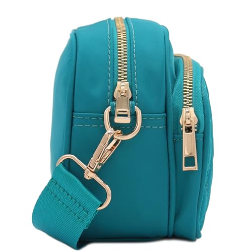 Image of FashionPuzzle Quilted Nylon Crossbody Bag with Wide Strap