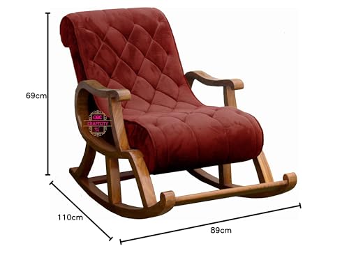 Image of CRAFTCITY Ergonomic Rosewood Rocking Chair