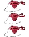 Hibbent 3 Pack 2-inch Universal Toilet Tank Flapper, Long Lasting All Rubber Seal Flapper Replacement Compatible with American Standard Water Conserving, High Performance, Red