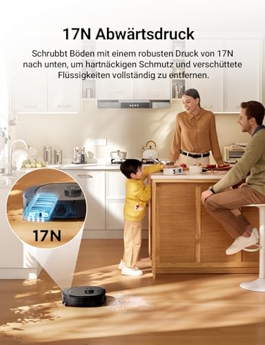 Image of Eureka J20 DE Vacuum Cleaner & Mop Robot + All-in-One Station (Always Clean Mop, AI 3D Obstacle Avoidance, Intelligent Pet Bypass, 8000Pa, Car Carpet Detection, App & Voice Control) Black