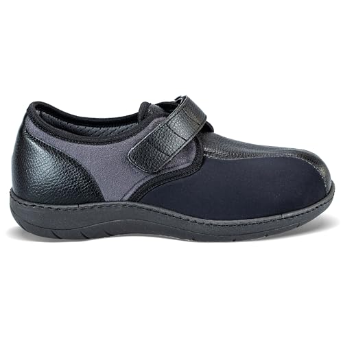 EXTRO STYLE - Scarpe Ortopediche Tecnica Gold 3, per Dolori Articolari e Deformità, Scarpe Antiscivolo Donna e Uomo con Tomaia in Microfibra e Licra, Plantare Estraibile, Nero, Taglia 36