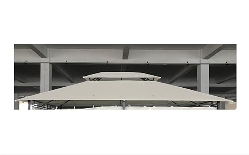 Imagen de Outsunny Techo de Repuesto 4x3 m para Cenador de Jardín Toldo para Pérgola Recambio con Doble Techos y 8 Orificios de Drenaje Impermeable Anti-UV Beige