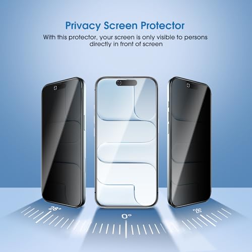 Image of amFilm OneTouch for iPhone Air 17 Privacy Screen Protector 6.5'' 2025 | 30s Auto-Alignment, Bubble Free, Tempered Glass, 28 Anti Spy, Shatterproof, Camera Lens Protector 2+2 Pack (Air-6.5'')