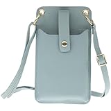 FOMIYES Bolso Bandolera para Mujer Pequeño Azul Hebilla Grande Múltiples Ranuras para Tarjetas y Compartimento para Teléfono Móvil Bolso Cruzado Ligero Adecuado para Viaje y Uso Diario