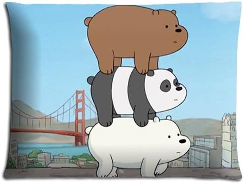 Imported Supreme Zippered Cotton Polyester Home Pillow Shell Cases We Bare Bears 20x26 inch 50x66 cm