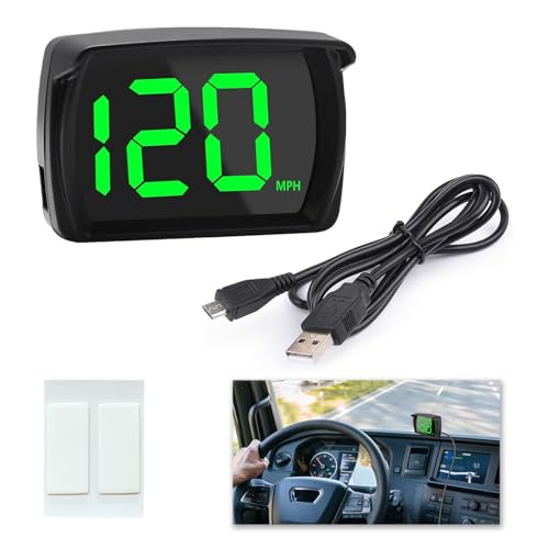Digital GPS Speedometer HUD With LED Display for Cars, Trucks & Motorcycles - Large Font MPH Head Up Display - USB Plug & Play