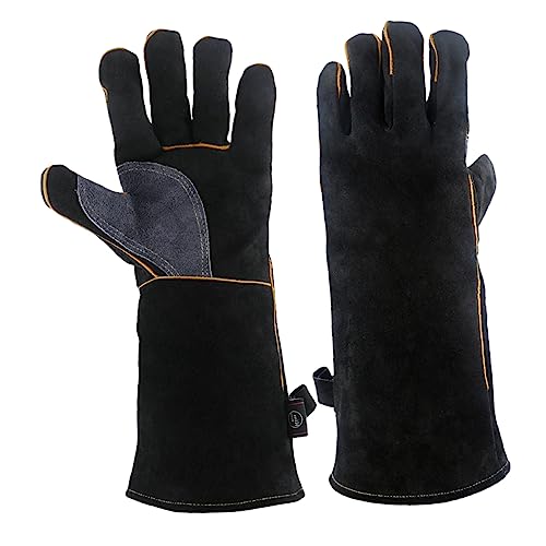 Guantes de piel de vacuno con aislamiento térmico y doble capa de 16 pulgadas