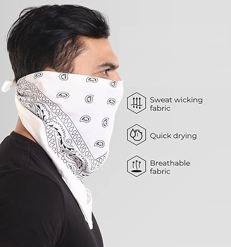 Image of SPIN CART Soft Breathable Cotton Paisley Bandana Handkerchief For Hair Head Bike For Men & Women