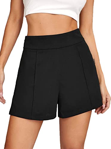 Image of Mehrang Solid Women Black High Waist Shorts for Women and Girls Casual Wear