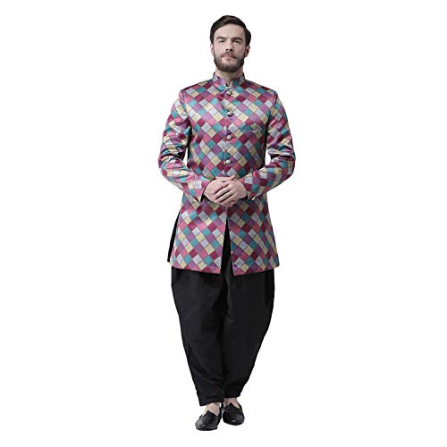 hangup Men's Art Silk Sherwani