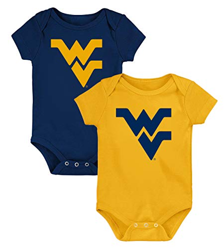 Future Tailgater West Virginia Mountaineers Officially Licensed 100% Cotton LOGO Home and Away Bodysuits - 2 Pack