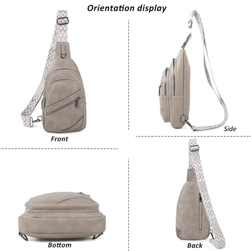 Image of TANTOMI Sling Bag Crossbody Bags for Women Leather Cross Body Bag Trendy Fanny Pack Chest Travel Purse with Adjustable Strap
