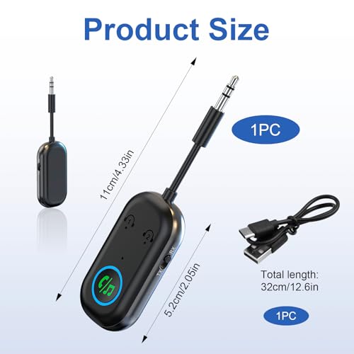 Adaptadores de Transmisor Bluetooth 5.3, 2 en 1 Receptor y Transmisor Bluetooth para TV, Móviles, Tabletas, Sistemas de Sonido, Jack 3.5mm, Emisor Receptor Blue Tooth, Conexión Doble para Auriculares - imagen 6