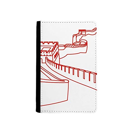 Protège passeport Chine étui portefeuille de voyage anti pliure rouge 3.7x5.8