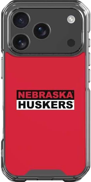 Skinit Clear Phone Case Compatible with iPhone 17 Pro - Officially Licensed University of Nebraska Red Huskers Design
