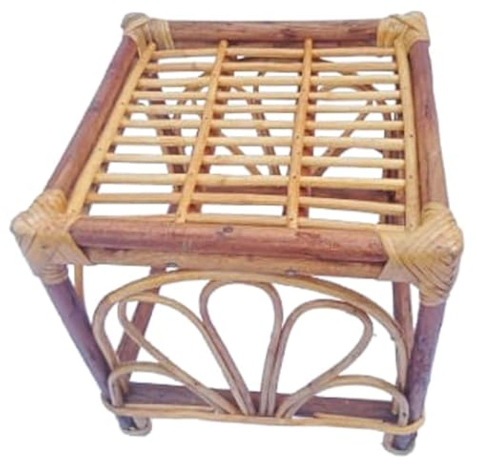 Pack of 2 Handmade Bamboo Mudda Side Stools for Indoor & Outdoor Use