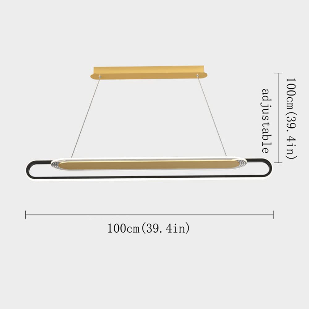 Pendant Light LED Ceiling Lights Dimmable Dining Table Hanging Lamp Modern With Remote Control Kitchen Island Chandeliers Height Adjustable For Bar Living Room Office Bedroom Ceiling (Gold, L90cm - View #12