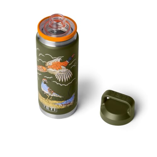Image of YETI Rambler 26 oz Bottle, Leakproof, Vacuum Insulated, Stainless Steel with Chug Cap, Upland Bird Olive