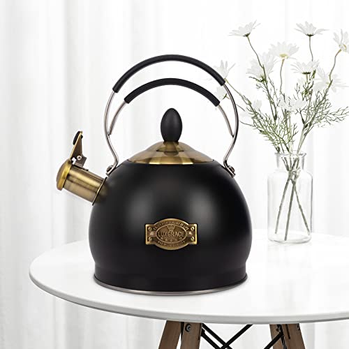 Luxgrace T13-BLACK Whistling Tea Kettle Stainless Steel Teapot thumb #3