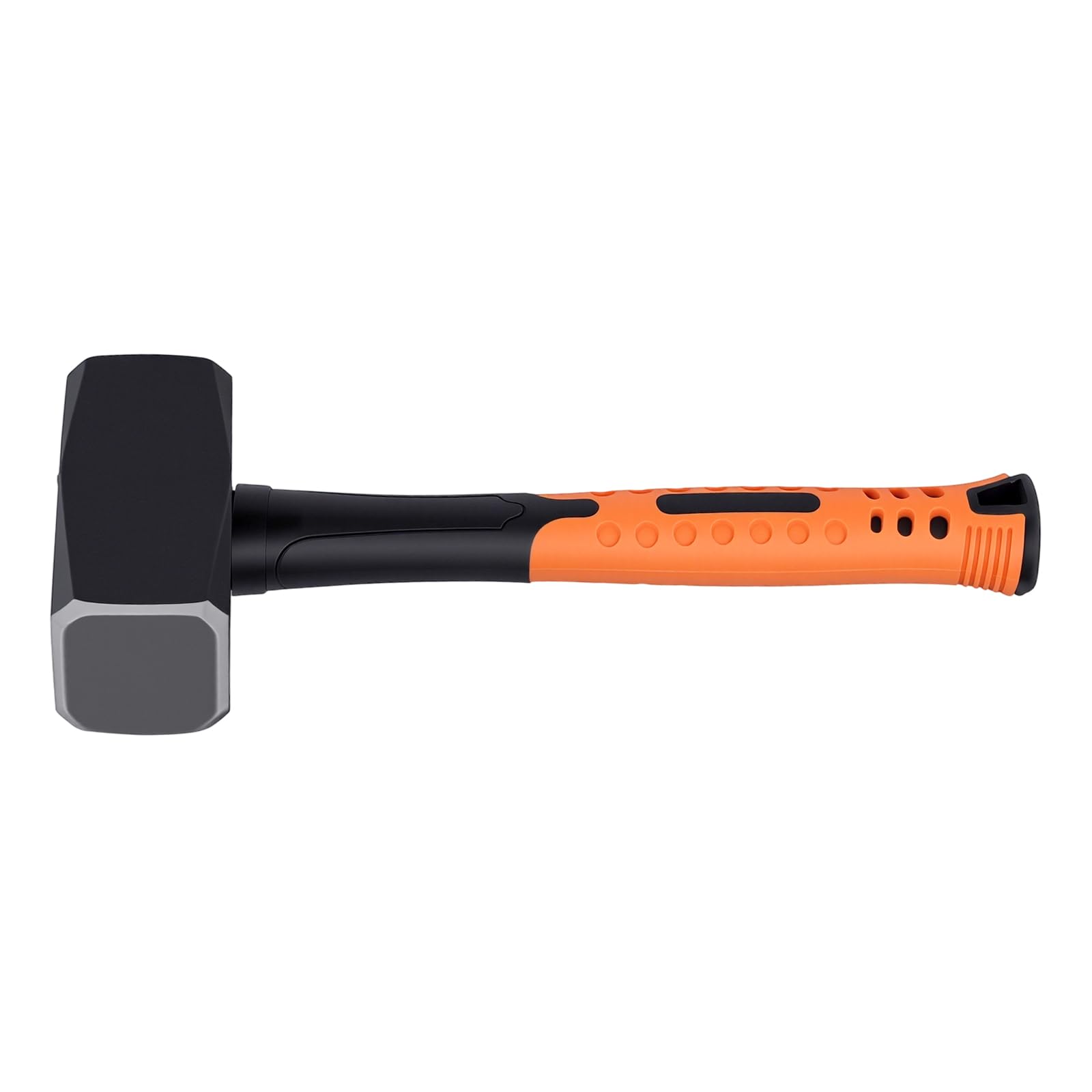 2 Martillos de Demolición de 2 kg - Mazos de Acero al Carbono 45 con Mango Ergonómico Antideslizante - 28 cm, Negro y Amarillo, con Accesorio de Goma para Trabajos de Demolición