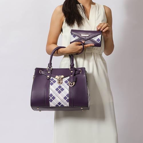 Image of MKF Collection Crossbody Tote Bag for Women & Wristlet Wallet Purse Set - PU Leather Top-Handle Satchel Shoulder Handbag